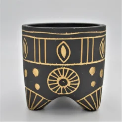 Übertopf BEATRICE Schwarz, Gold Für 10,5cm Sukkulenten